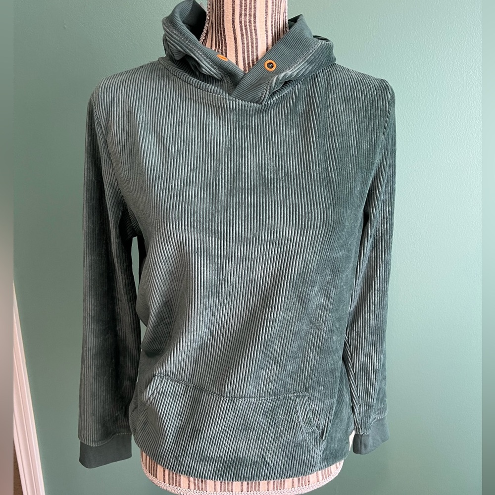 Ribbed Velour Hoodie